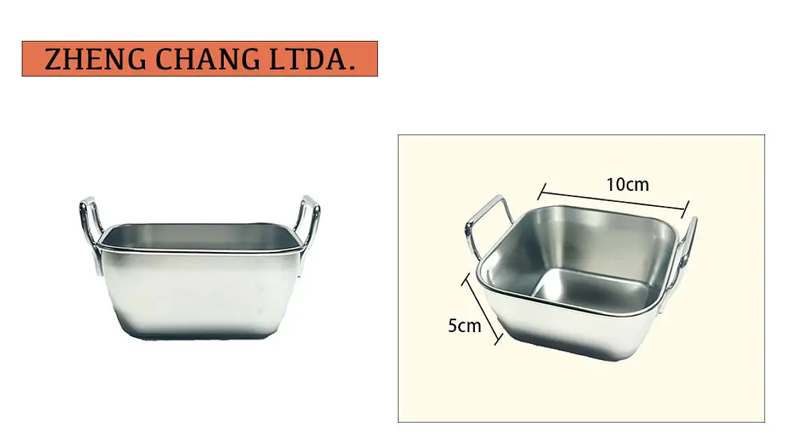 Bowl cuadrado para snack Inox. (x10) 1