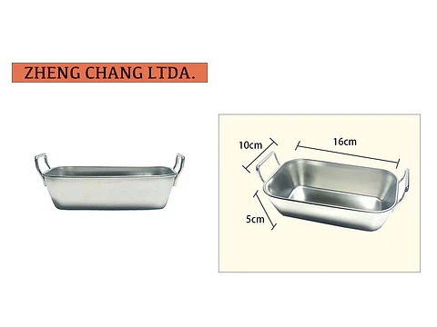 Bowl rectangular para snack Inox. (x10)