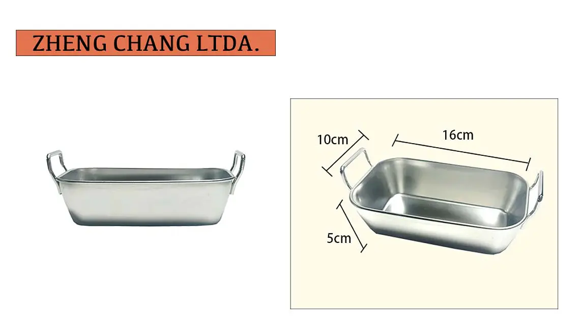 Bowl rectangular para snack Inox. (x10) 1
