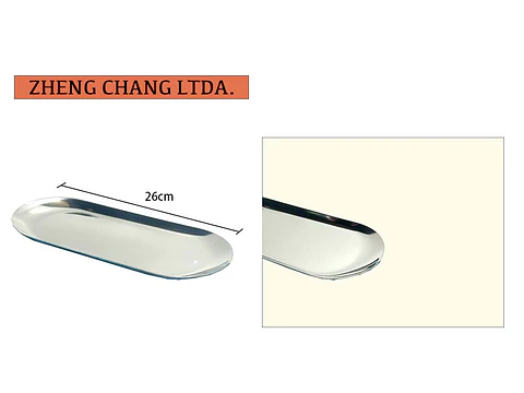 Bandeja redonda acero Inox. de 26 cm (x10)