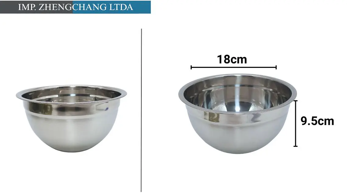 Bowl acero Inox. para ensaladas 18cm (x10) 1