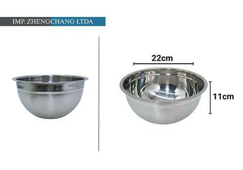 Bowl acero Inox. para ensaladas 22cm (x10)