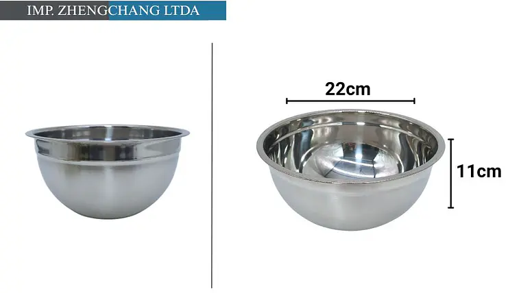 Bowl acero Inox. para ensaladas 22cm (x10) 1