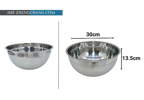 Bowl acero Inox. para ensaladas 30cm (x10)