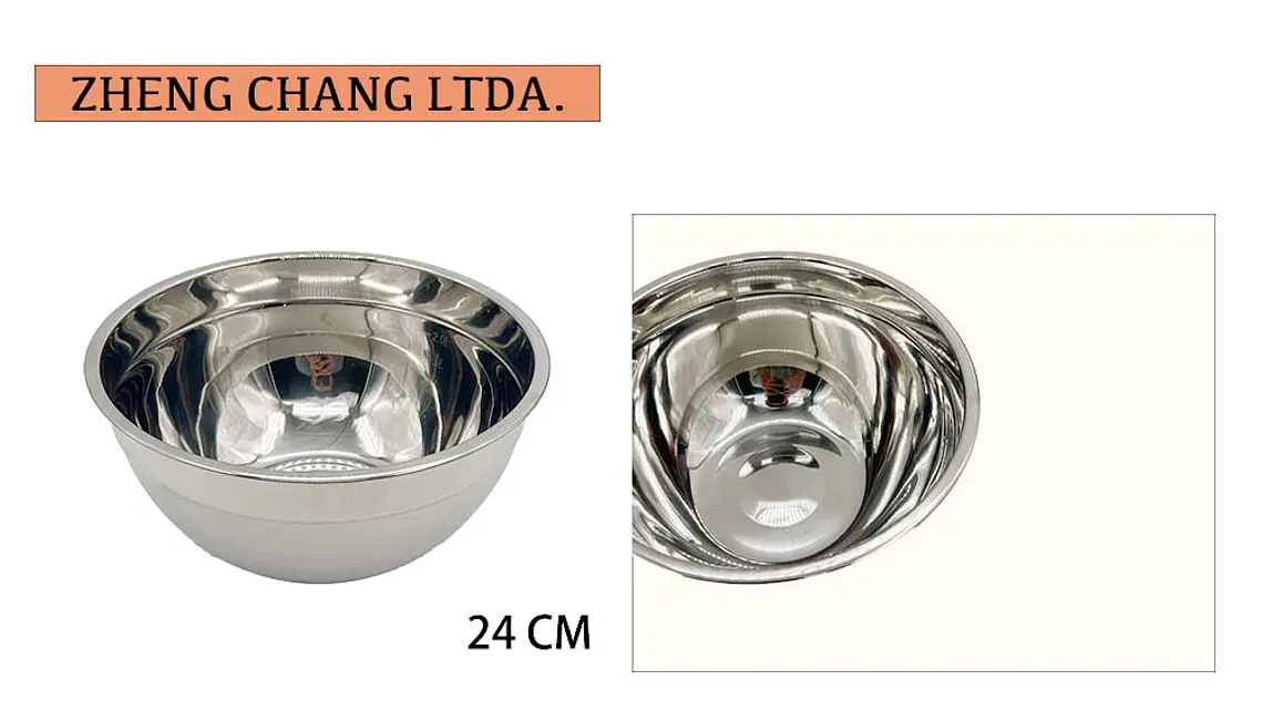 Bowl acero Inox. para ensaladas 24cm (x12) 1