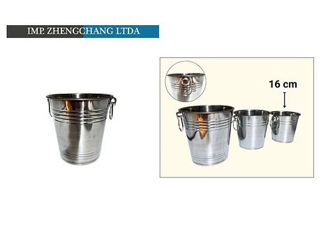 Balde acero inox para hielo 16cm (x10)