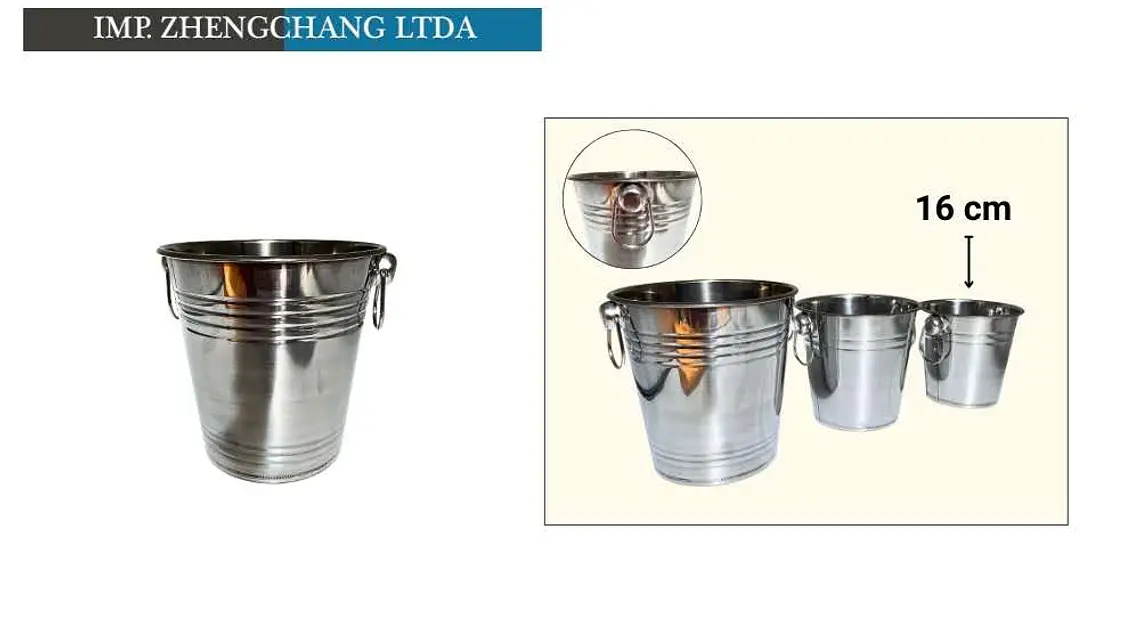 Balde acero inox para hielo 16cm (x10) 1