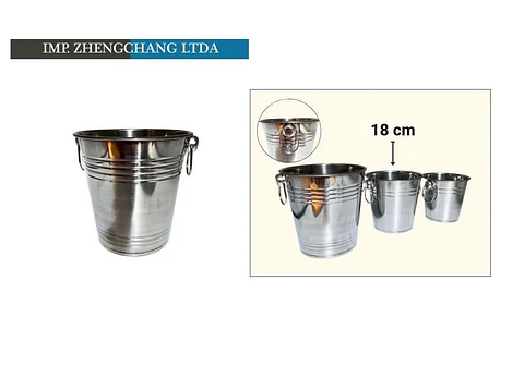 Balde acero inox para hielo 18cm (x10)