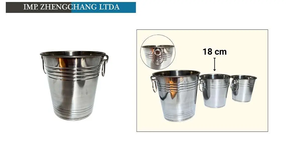 Balde acero inox para hielo 18cm (x10) 1