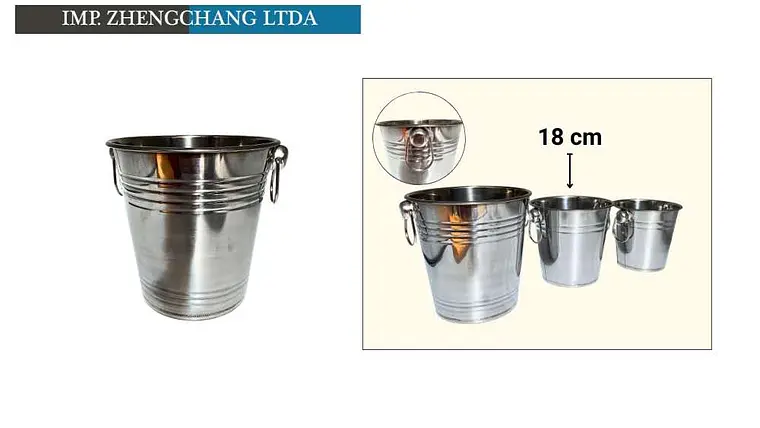 Balde acero inox para hielo 18cm (x10) 1