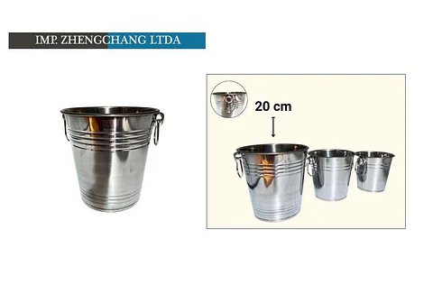 Balde acero inox para hielo con 2 asas 20cm (x10)