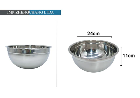 Bowl acero Inox. para ensaladas 24cm (x10)