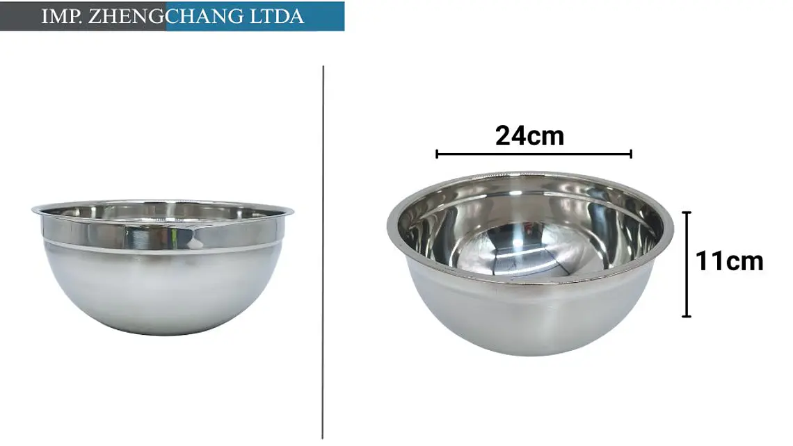 Bowl acero Inox. para ensaladas 24cm (x10) 1
