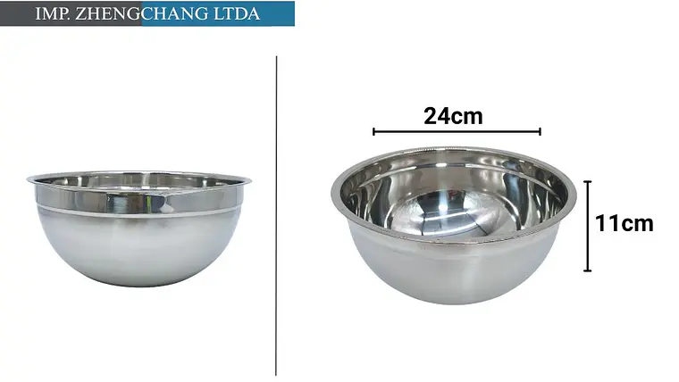 Bowl acero Inox. para ensaladas 24cm (x10) 1