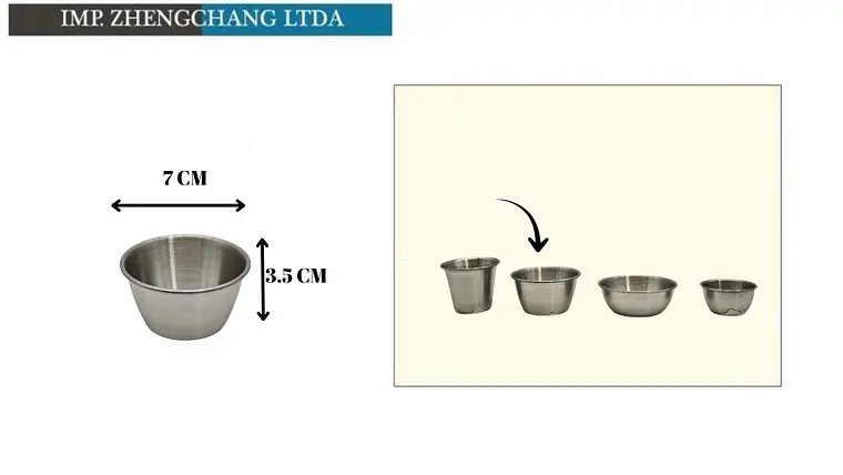 Bowl acero Inox. para ensaladas 7cm (x10) 1