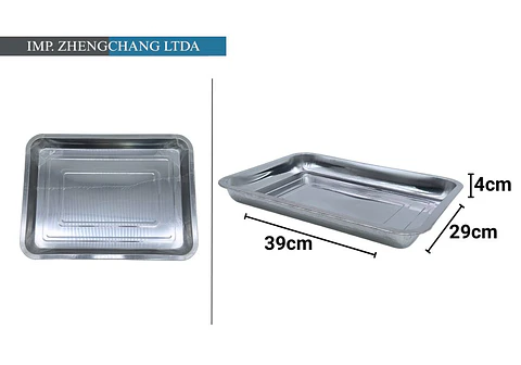 Bandeja de acero inox rectangular 470g 40×30×4.8cm (x10)