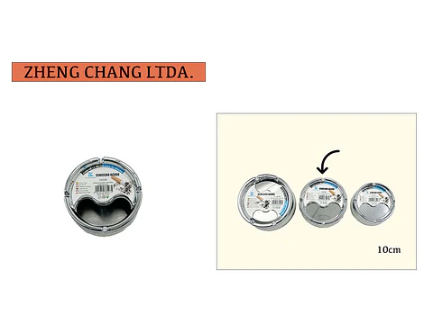 Cenicero acero inox con tapa mediano (x12)