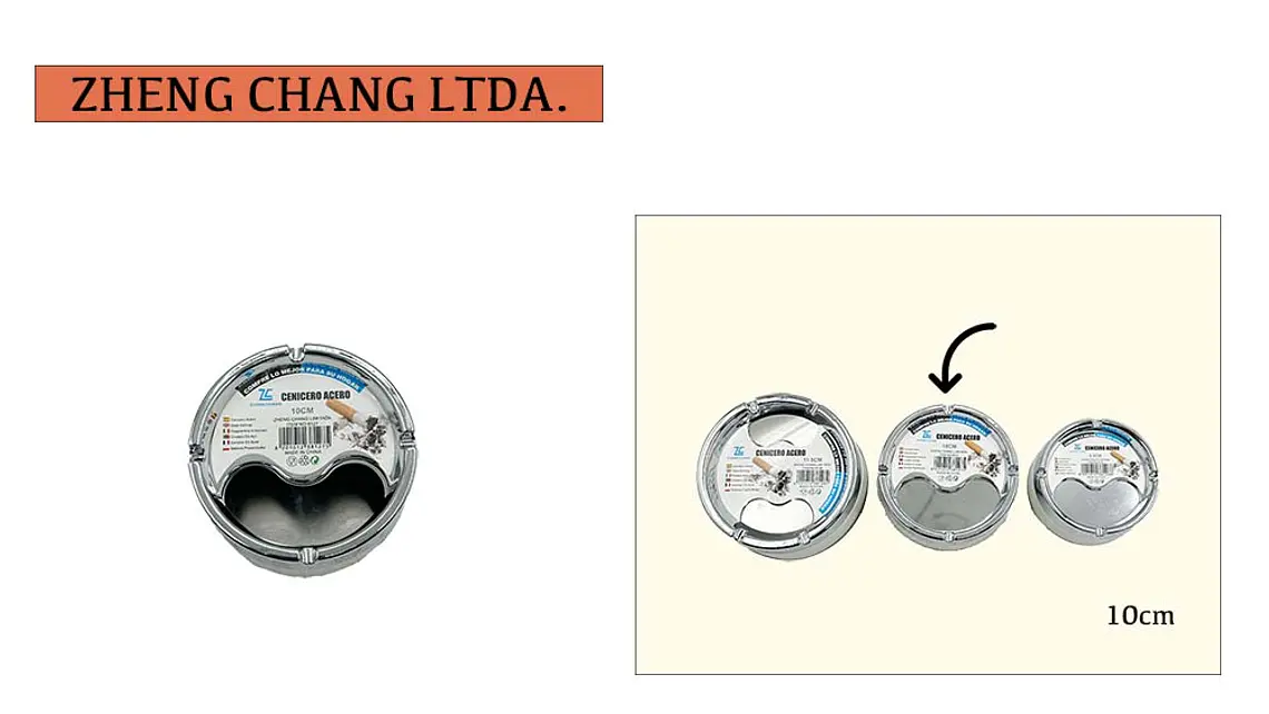 Cenicero acero inox con tapa mediano (x12) 1