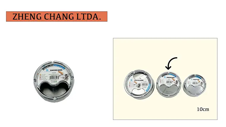 Cenicero acero inox con tapa mediano (x12) 1