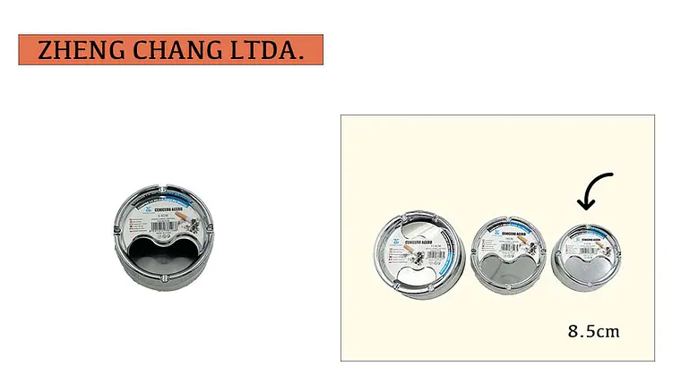 Cenicero acero inox con tapa grande (x12) 1