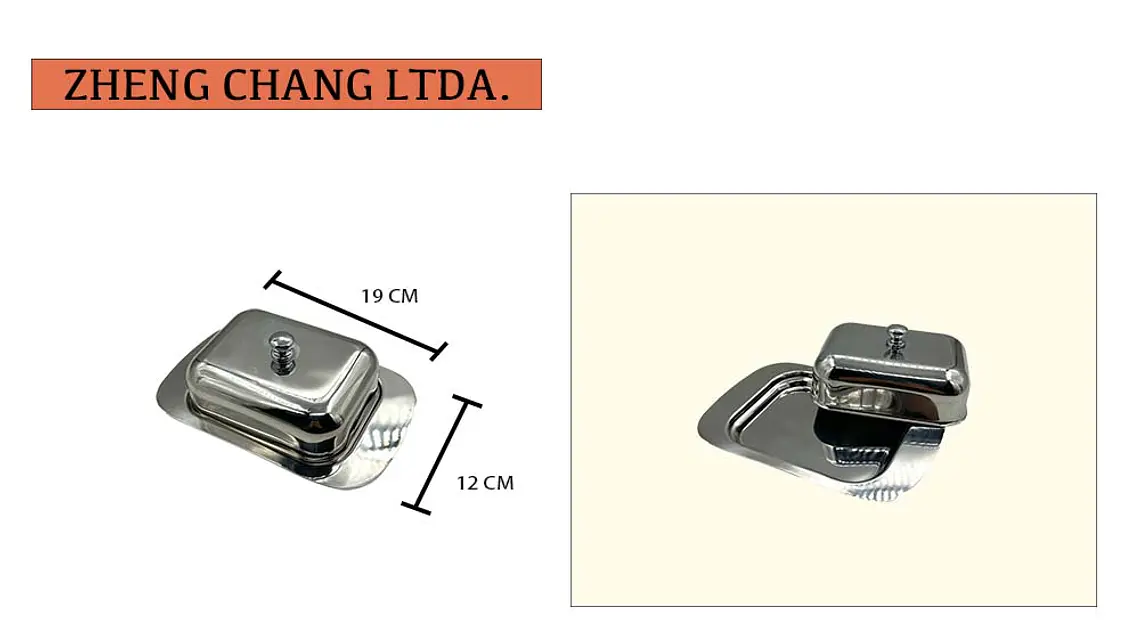 Mantequillera cuadrada de acero inox (x6) 1