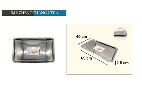 Bandeja rectangular 65×40×2.5cm 980g (x5)