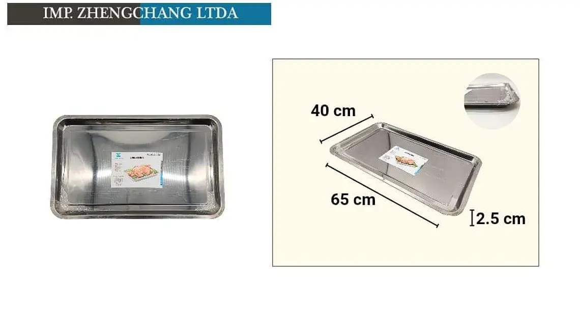 Bandeja rectangular 65×40×2.5cm 980g (x5) 1