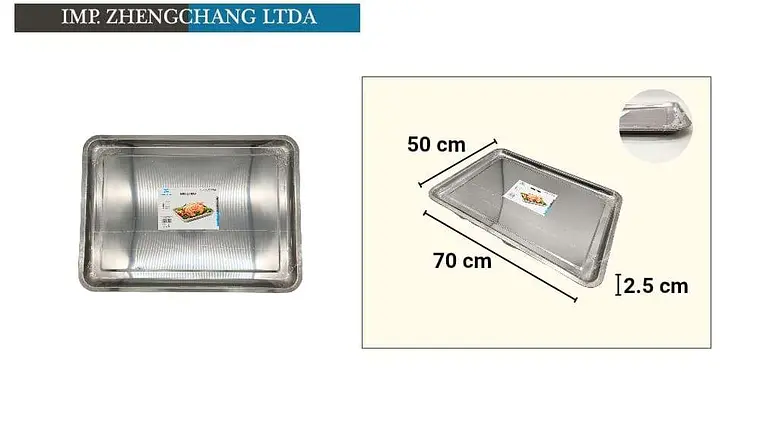 Bandeja rectangular 70×50×2.5cm 1380g (x5) 1