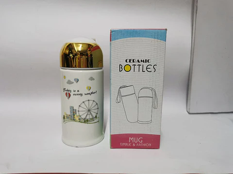 Vaso ceramica tapa redonda dorada empada rueda (x20)