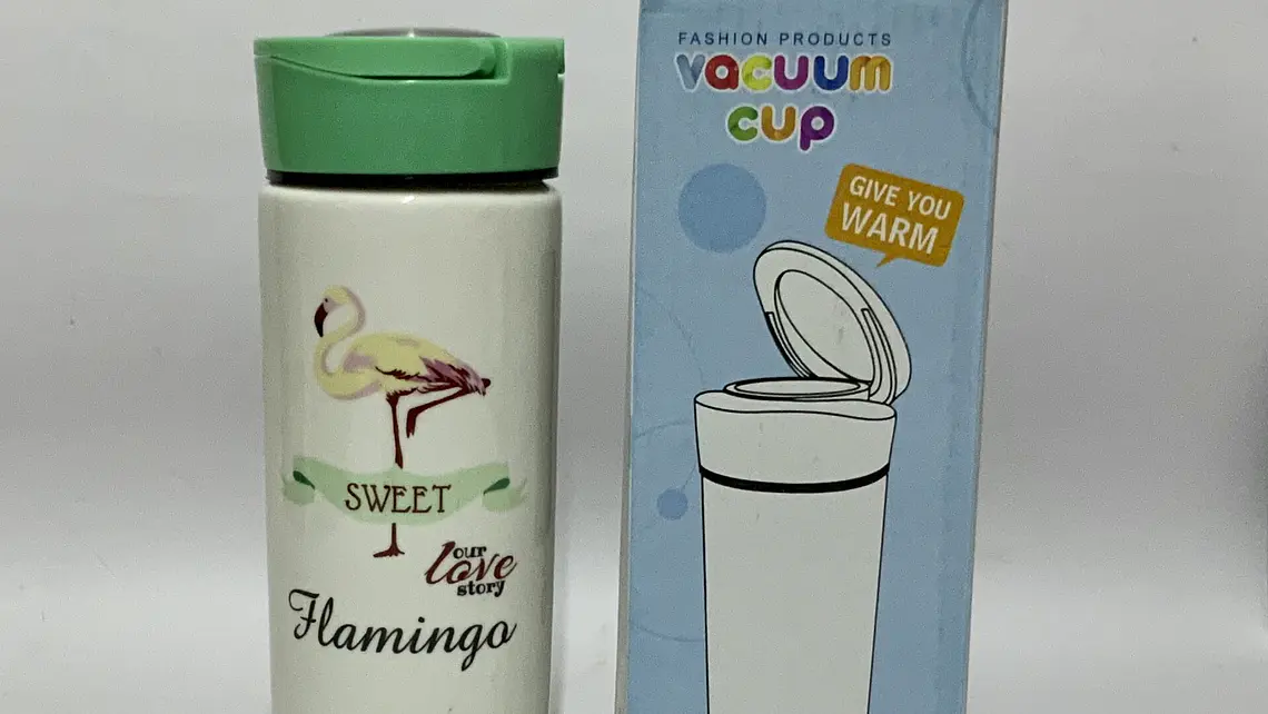 Termo ceramica tapa plastica estampada flamingo (x20) 1