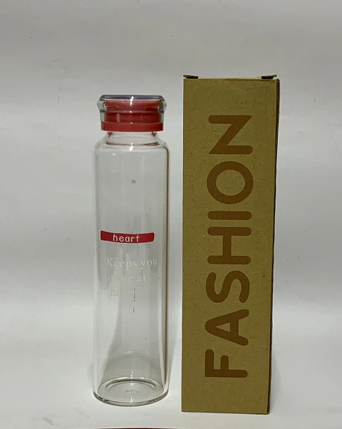 Botella vidrio letras minimalistas 400ml (x10)
