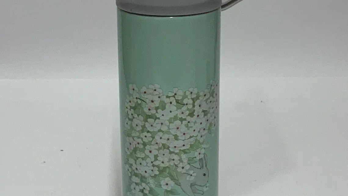 Térmico acero inox taza color y flores cordon silicona 500ml (x10) 1