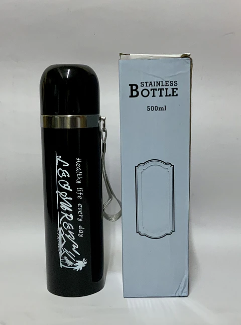 Termo acero inox con taza termico unicolor estampado 500ml (x10)
