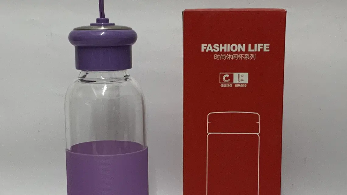 Botella vidrio cordon de silicona d minimalista (x10) 1