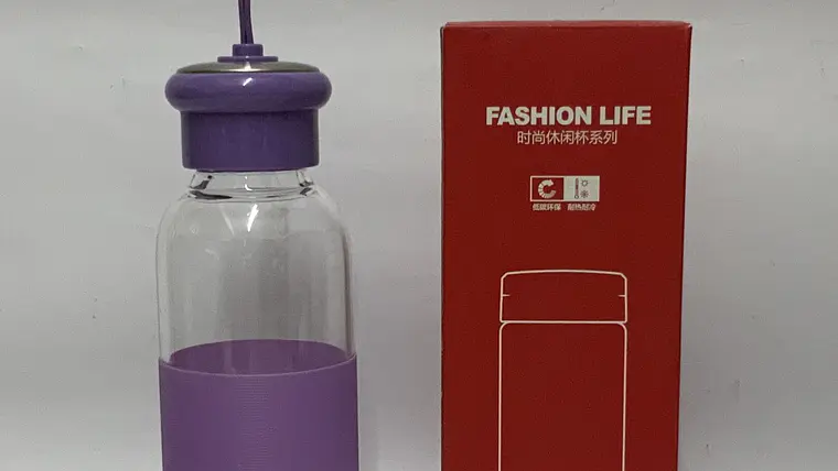 Botella vidrio cordon de silicona d minimalista (x10) 1