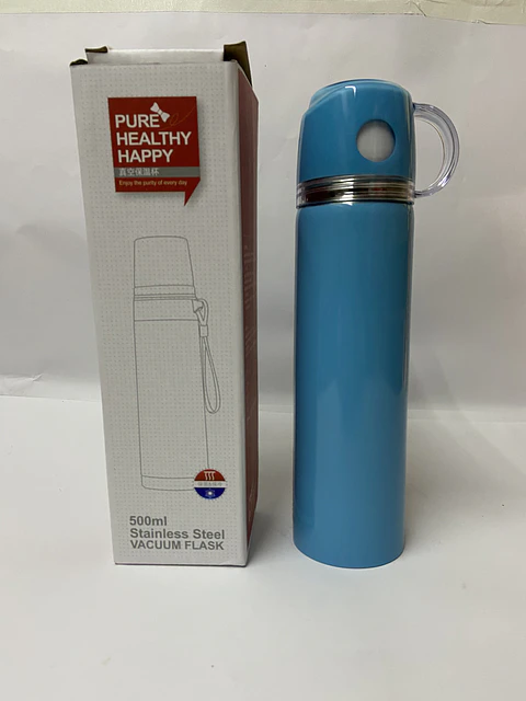 Termo térmico acero inox con taza color liso 500ml (x10)