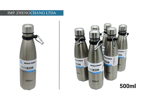 Botella termica con anillo color natural 500ml (x6)