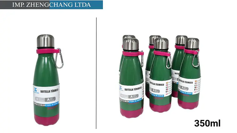 Botella termica con anillo bicolor pintado 350ml (x6) 1