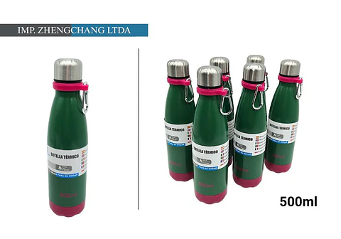 Botella termica con anillo bicolor pintado 500ml (x6)
