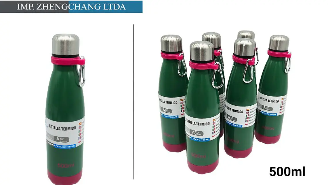 Botella termica con anillo bicolor pintado 500ml (x6) 1