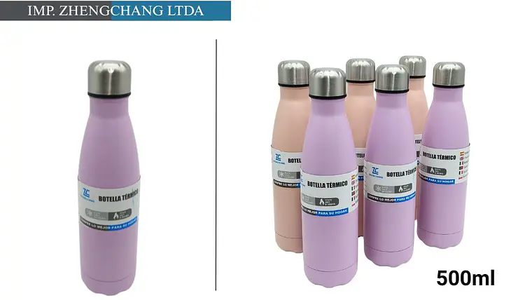Botella termica con anillo unicolor pintado mate 500ml (x6) 1