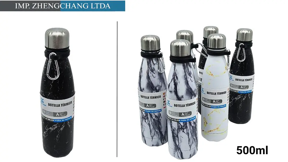 Botella termica con anillo efecto marmol 500ml (x6) 1