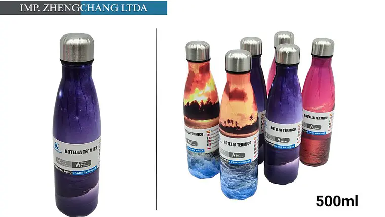 Botella termica con anillo paisaje tricolor mat 500ml (x6) 1