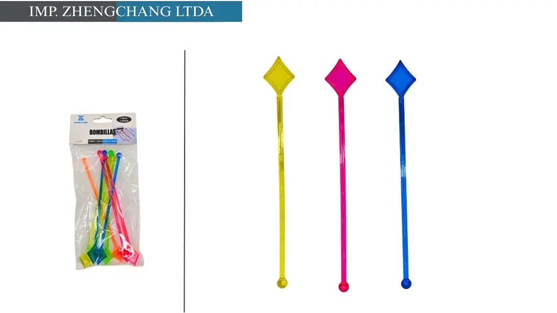 Revolvedor plástico forma naipes para cocktails (x20) 1