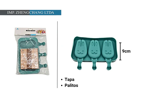 Molde paleta de helado conejo con palito 3cabidades (x12)