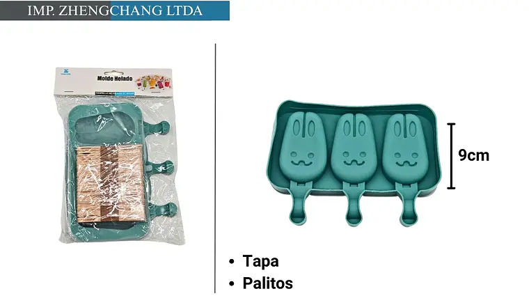 Molde paleta de helado conejo con palito 3cabidades (x12) 1