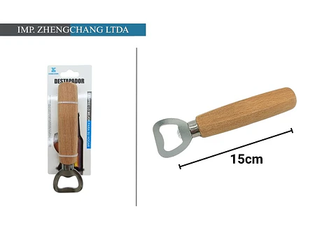Abrebotellas metalico mango madera 15CM (x12)