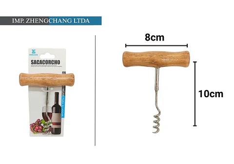 Sacacorchos Mango de madera 10cm (x12)