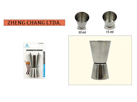 Vaso Jigger/ medidor de doble tiro 15-30 delgado (x12)