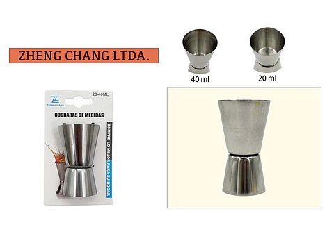 Vaso Jigger/ medidor de doble tiro 20-40 delgado (x12)